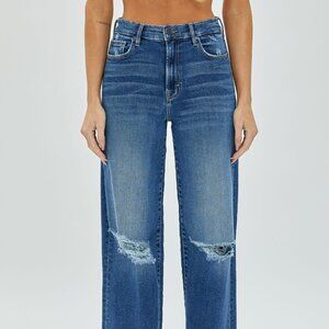 NWT Hidden Jeans Logan High Waist Dad Jeans In Dark Wash
